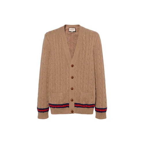 GUCCI Кашемир Свитер Мужской Коричневый