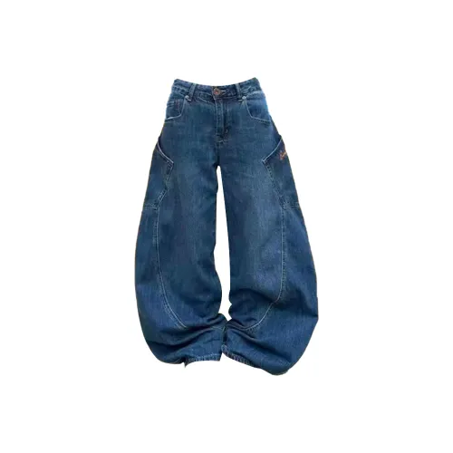 YIWANSHIDUO Blue Unisex Jeans YIWANSHIDUO Синий Унисекс Джинсы