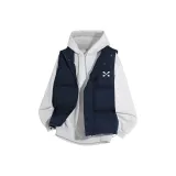 Темно-синий синий жилет + белый фотиния серый флисовый свитшот и толстовка