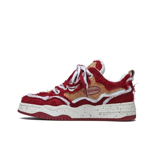 CEDAR HAN Покрытие Устойчивое к истиранию Дышащий Низкий Топ Скейтборд Кроссовки Унисекс Бордовый