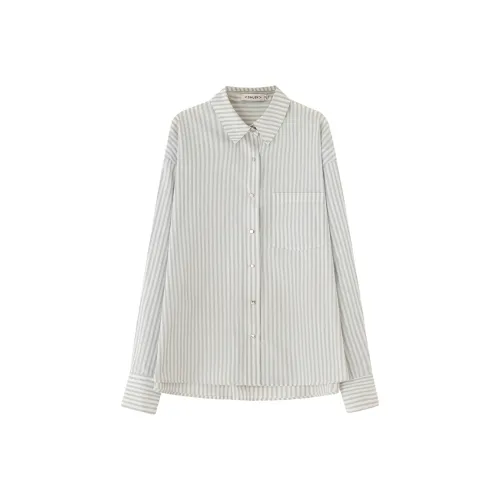 SOON FLOWER Черно-белые полосы Женские Рубашки