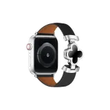 Чёрный с серебряной застёжкой, чёрный цветок