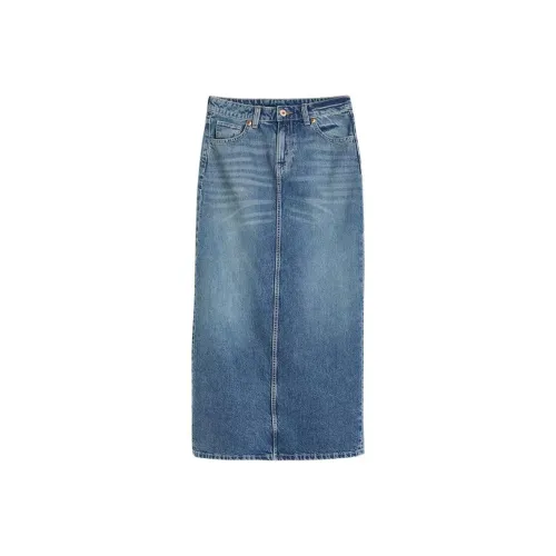 H M Джинсовый синий Женская Джинсовая Длинная Юбка