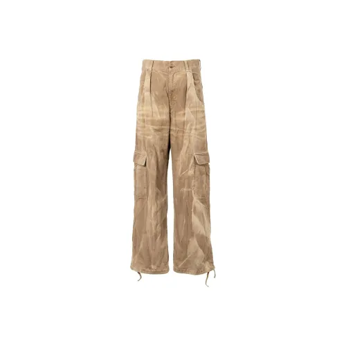 KAMIYA Fw25 Sun Выцветший LIKE Вельвет Fatigue Брюки Карго Брюки Мужские