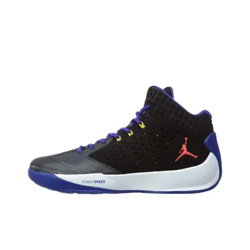 Джордан Rising High Топ Винтажные Баскетбольные Кроссовки Мужские Черные