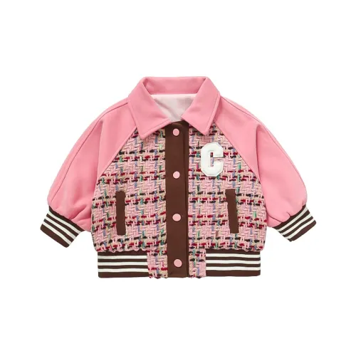 SHIBU Бобовый CHANEL Inspired Бейсбольная куртка Пальто Розовый Детские куртки