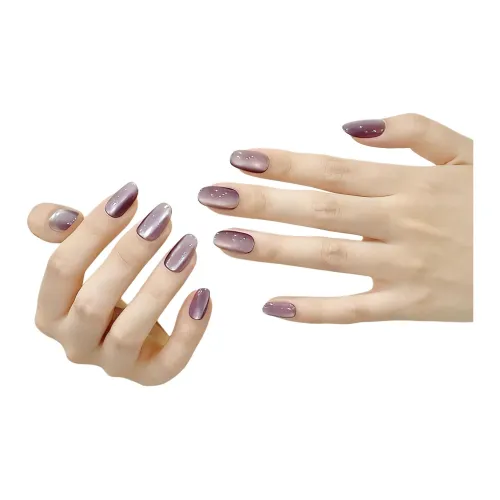 Yun Yue Joe Ледяной Прозрачный Виноградный Фиолетовый False Nail Средний LADDER Фиолетовый Однотонный Кошачий Глаз 20 мм