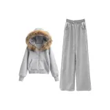 Серое пальто + серые штаны