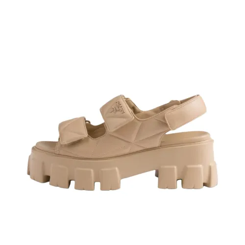 PRADA Monolith Nappa One Strap Sandals 5,5cm Women's Beige