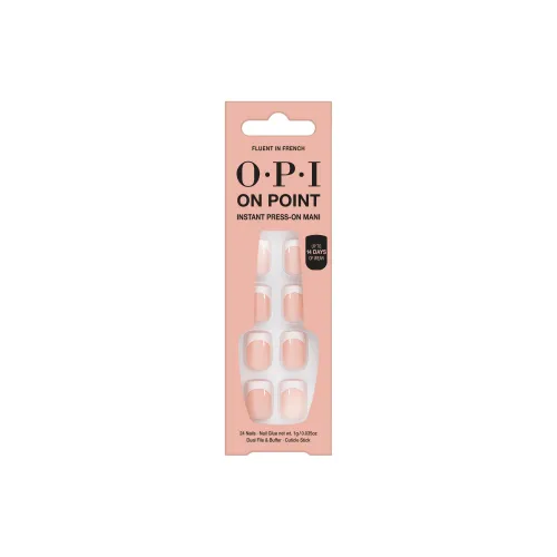 OPI Fluent In French False Nail Короткий Квадратный And Круглый Розовый Однотонный Французский 24 шт