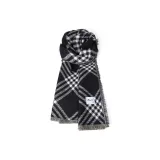 [Black] Шарф с клеткой, обтрепанный край