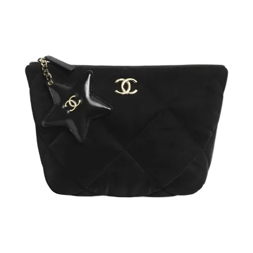 CHANEL COCO NEIGE серия Телячья кожа Клатч Маленький Женский Черный