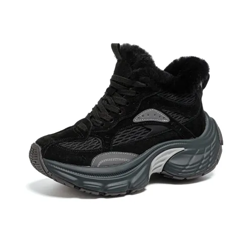 CHOVO Устойчивые к истиранию увеличивающие высоту термические высокие топы кроссовки с толстой подошвой женские