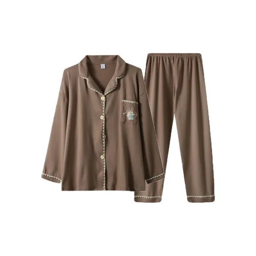 HANQIANNUO Осенне-зимняя пижама свободный крой женский дралон