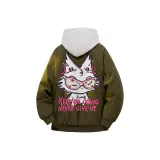 Армейская зеленая куртка с бейсбольным воротником (в комплекте с высококачественным белым и серым свитшотом с фотокемией)