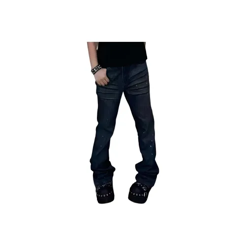 BLACK AT Темно-синий Синий Унисекс Джинсы