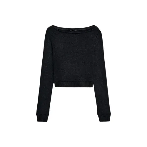 ZARA Дымчатый Серый Женский Трикотаж