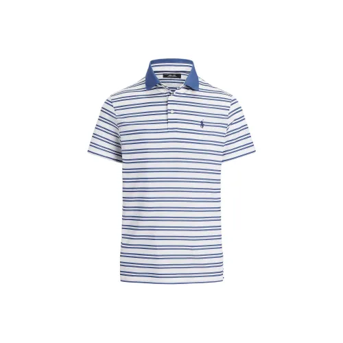 Ralph Lauren Синий с Белым Lettering Мужская Поло