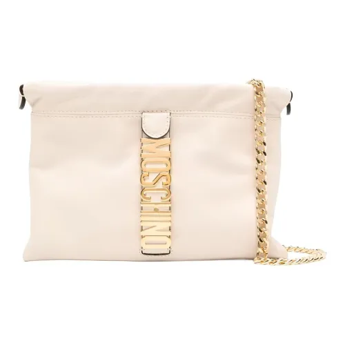 MOSCHINO Телячья кожа Курьерская сумка Сумка через плечо Сумка на плечо Женская Цвет слоновая кость