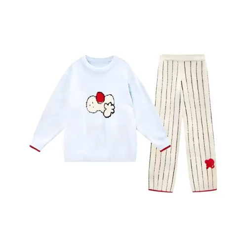 HAPG Молоко Синий Женский Пижамный Комплект