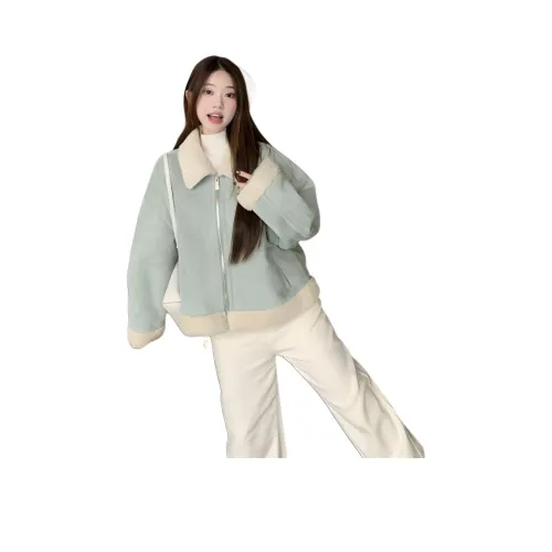 ONENINE34PM Светло-синие женские бархатные куртки