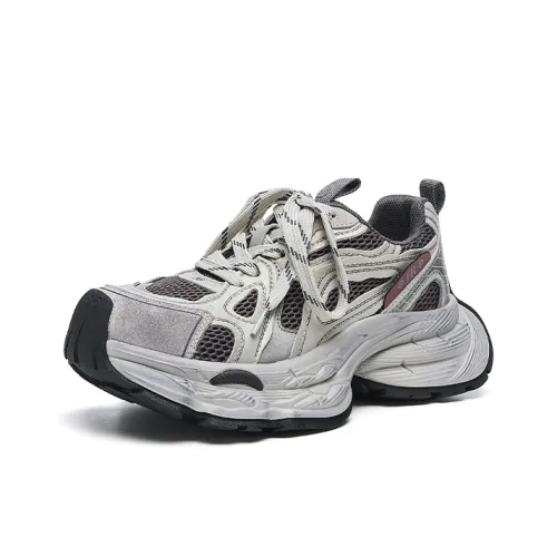 HR Толстая подошва Низкий топ Серый Женский