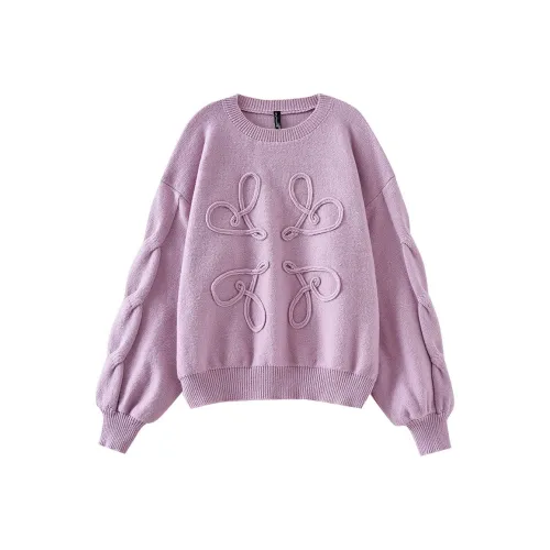 OUNIXUE Розовый Фиолетовый Женский Свитера