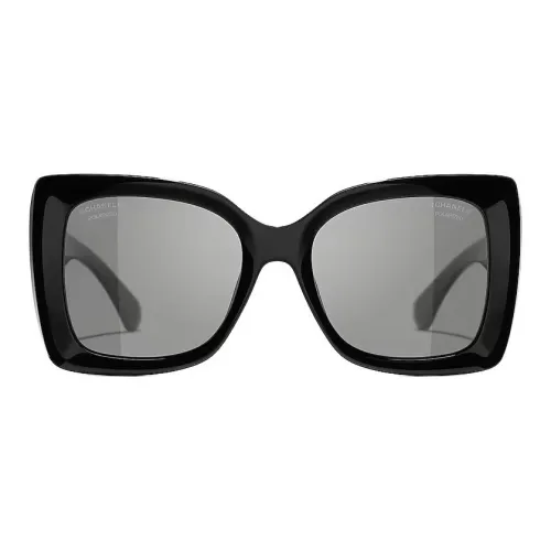 CHANEL Ацетат Квадратные Солнцезащитные очки Унисекс Черные