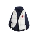 Жилет цвета экрю + темно-синий флисовый свитшот с принтом паука