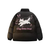 Чёрный хлопковый пуховик