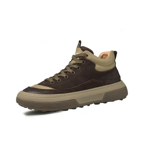 SENJIALUO Устойчивый к истиранию Дышащий Поддерживающий Легкий MID Топ Повседневная обувь Мужская