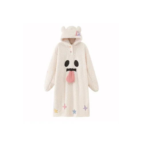 XIAOLIZI Милый Призрак Пуловер Сон Халат Женские Банные халаты