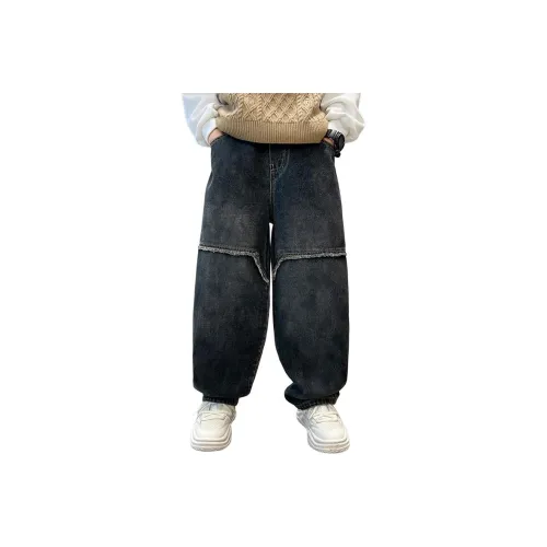 ЮЙЧЖАОЛИНЬ Синий Серый Флисовая подкладка YYA68036 Школьные Джинсы