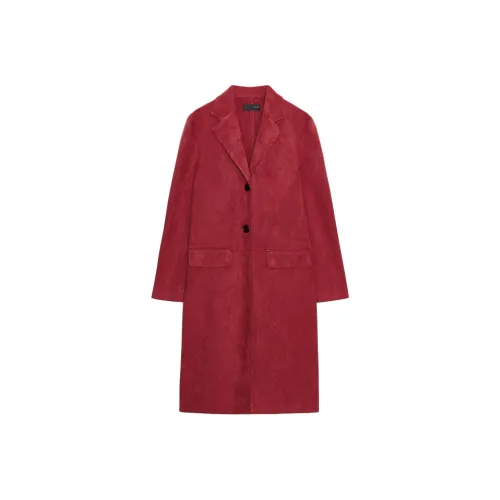 ZARA Collaboration Темно-красное женское пальто