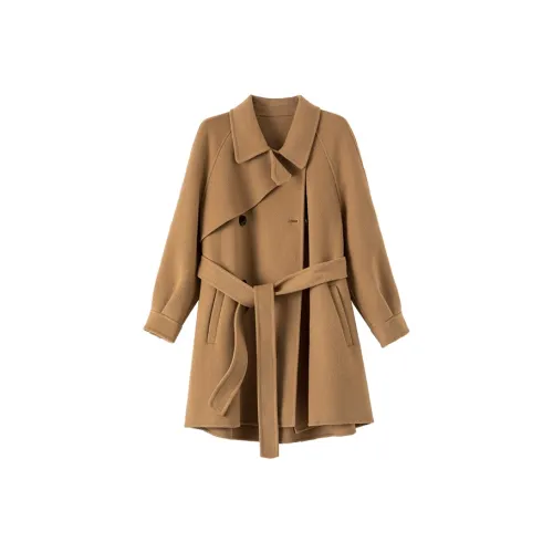 Late White Хаки Женское Пальто