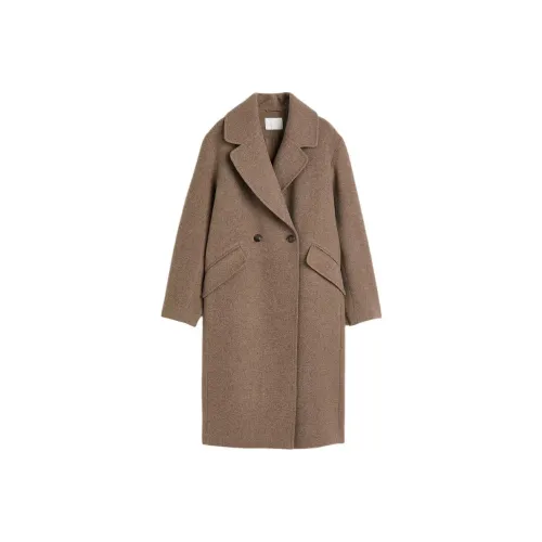 H M Коричневое Женское Пальто