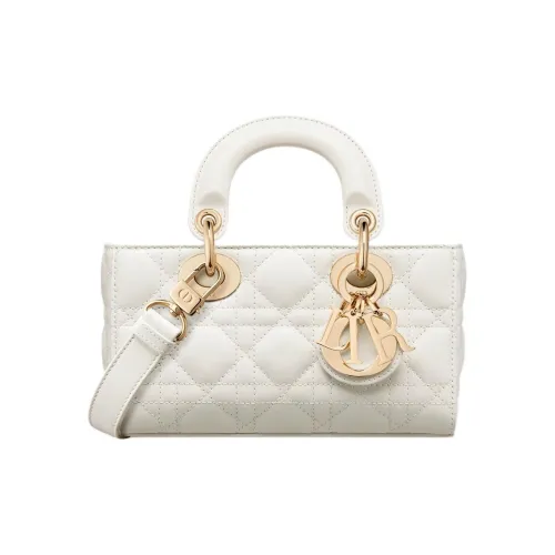 DIOR LADY D Joy Lambskin One Shoulder Bag Mini Women's White