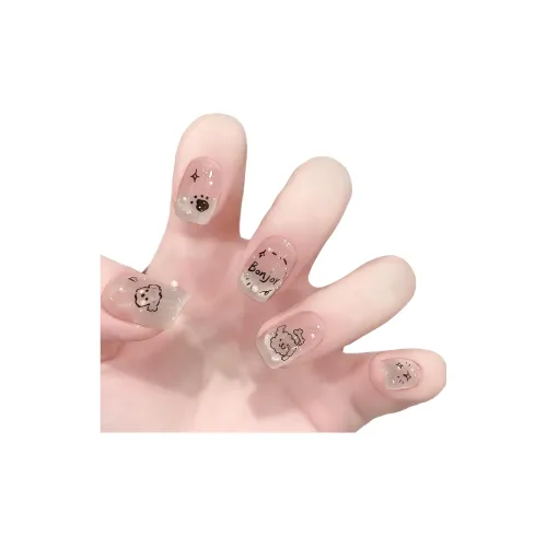 T Z HAND DRAWN Мультяшная Линия Милый Ins Кошачий глаз TRAPEZE Укороченный Ледяной Прозрачный Цвет Телесный Звезды