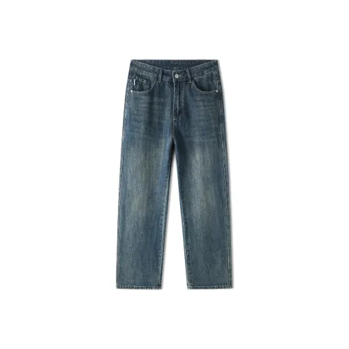 UKTK Винтажные синие мужские джинсы