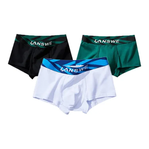 Lanza [3 упаковки] Белый + Черный + Яшма Мужские боксер-шорты