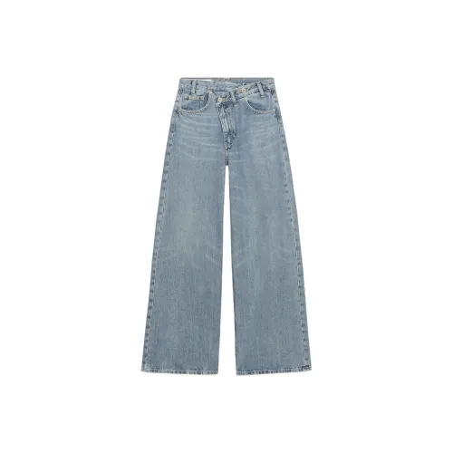 ZARA Trf Medium Blue Women's Jeans ZARA Trf Средне-синие женские джинсы