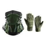 Черный Зеленый Грелка для шеи + Армейский Зеленый Перчатка