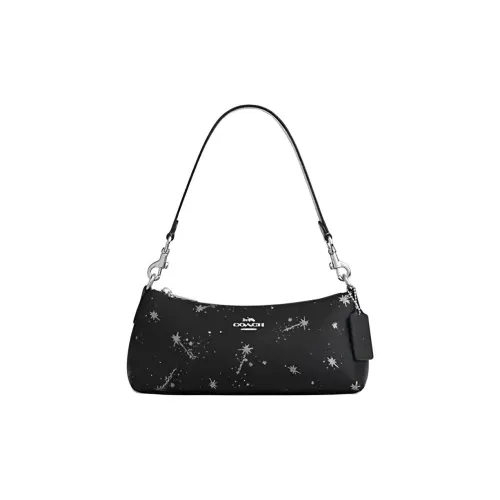 COACH CHARLOTTE Покрытый холст Сумка через плечо Женская Черная