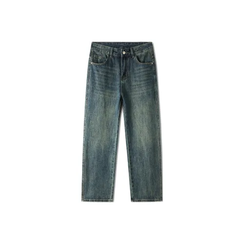 UKTK Винтажные синие мужские джинсы