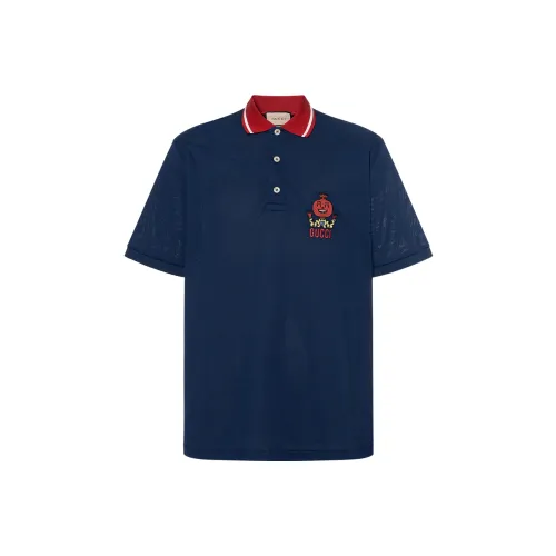 GUCCI SS22 Поло Мужское Темно-синий