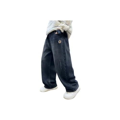 ЮЙЧЖАОЛИНЬ Синий Серый Флисовая подкладка YYA68043 Школьные Джинсы