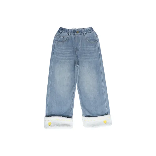 Meter Термические Джинсы Осенние и Зимние Широкие Штаны Повседневные Штаны