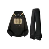 Чёрный свитшот + чёрные джинсы