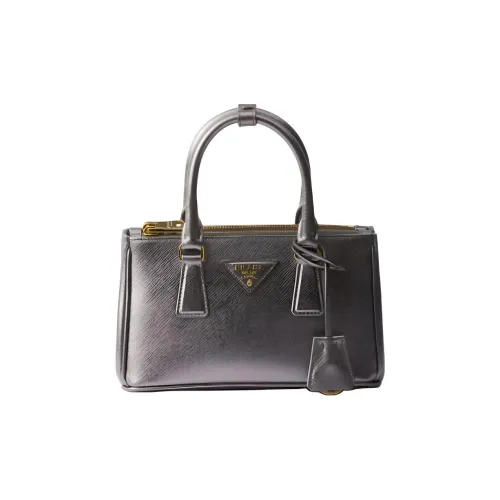 PRADA Galleria Кожа Сумка Мини Женская Серебряная
