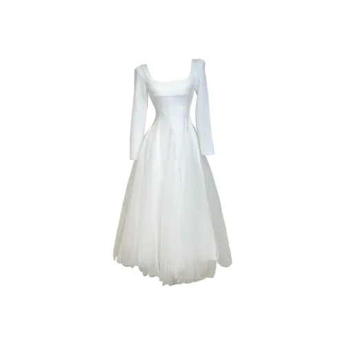 GJFD Длинное платье с длинными рукавами женское